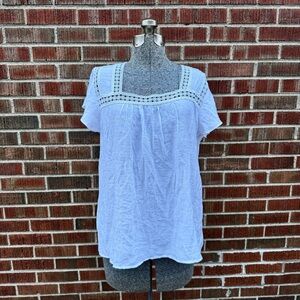 Counterparts White Short Sleeve Relaxed Blouse